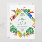 Invitation Aquarelle tropicale Hawaii Oiseaux exotiques (Devant)