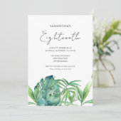 Invitation Aquarelle tropicale Luau 18e anniversaire (Debout devant)