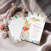 Invitation Aquarelle tropicale Luau Anniversaire de l'ananas