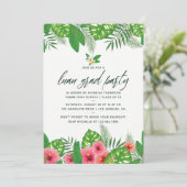 Invitation Aquarelle tropicale Luau Graduation Party Photo (Debout devant)