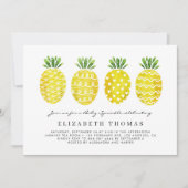 Invitation Aquarelle Tropicale mignonne ananas Bébé arroser (Devant)