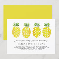 Aquarelle Tropicale mignonne ananas Bébé arroser