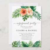 Invitation Aquarelle tropicale moderne Fête d'engagement flor (Devant)