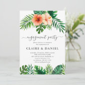 Invitation Aquarelle tropicale moderne Fête d'engagement flor (Debout devant)