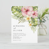 Invitation Aquarelle tropicale moderne Mariage floral (Debout devant)