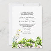 Invitation Aquarelle tropicale Oiseau Mariage officiel (Devant)