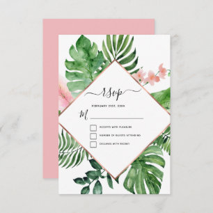 Invitation Aquarelle tropicale Palm Mariage géométrique RSVP