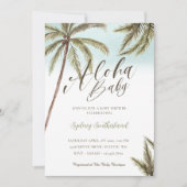 Invitation Aquarelle tropicale Palmiers Aloha Baby shower (Devant)
