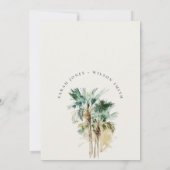 Invitation Aquarelle tropicale Palmiers Arbres Couples Douche (Dos)
