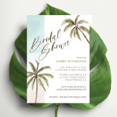 Invitation Aquarelle tropicale Palmiers Boho Douche nuptiale