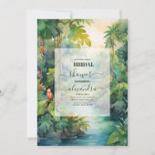 Invitation Aquarelle tropicale Palmiers Boho Fête des mariées (Devant)