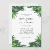Invitation Aquarelle tropicale Palmiers Boho Mariage (Devant)
