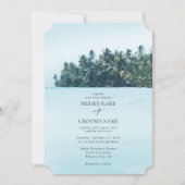 Invitation Aquarelle tropicale Palms & Mariage de plage (Devant)