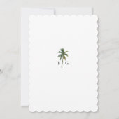 Invitation Aquarelle tropicale Palms & Mariage de plage (Dos)
