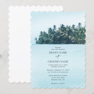 Invitation Aquarelle tropicale Palms & Mariage de plage