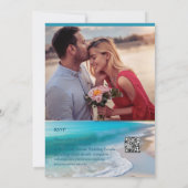 Invitation Aquarelle tropicale Plage océan Enregistrer la dat (Dos)