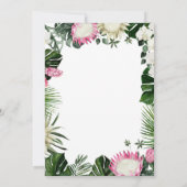 Invitation Aquarelle tropicale rose Protea | Mariage (Dos)