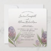 Invitation Aquarelle tropicale violette Florale Mariée (Devant)