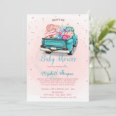 Invitation Aquarelle Truck Sweets Drive Par Baby shower (Debout devant)