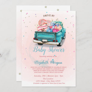 Invitation Aquarelle Truck Sweets Drive Par Baby shower