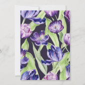 Invitation Aquarelle Tulipes pourpres Floral Frame Graduation (Dos)