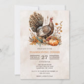 Invitation Aquarelle Turquie Dîner d'Action de grâce (Devant)