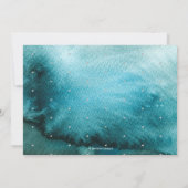 Invitation Aquarelle Turquoise Bleu+Faux Dîner de répétition  (Dos)