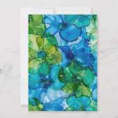 Invitation Aquarelle Turquoise bleu vert 100e anniversaire (Dos)