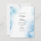 Invitation Aquarelle Turquoise bleue Cadre Abstrait (Devant)