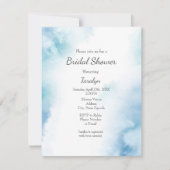 Invitation Aquarelle Turquoise bleue Cadre Abstrait (Devant)