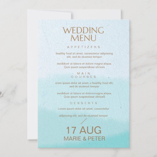 Invitation Aquarelle | Turquoise Blue Parties scintillant Men (Devant)