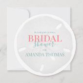 Invitation Aquarelle Turquoise Bord de mer Sable Dollar Éléga (Devant)