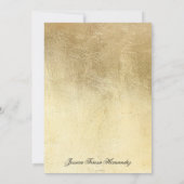 Invitation Aquarelle Turquoise couleur or violet Mis Quince (Dos)