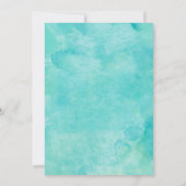 Invitation Aquarelle turquoise Elégante Typographie Mariage 2 (Dos)