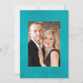 Invitation Aquarelle turquoise et jaune Mariage floral Inv (Dos)