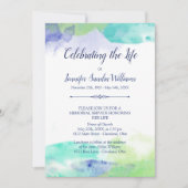 Invitation Aquarelle turquoise et violette Célébration de la  (Devant)