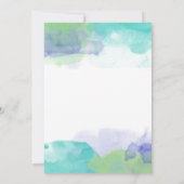 Invitation Aquarelle turquoise et violette Célébration de la  (Dos)