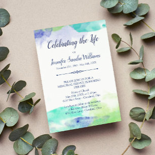 Invitation Aquarelle turquoise et violette Célébration de la