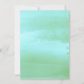 Invitation Aquarelle turquoise ivoire et poussière d'or 50e a (Dos)
