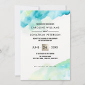 Invitation Aquarelle turquoise moderne (Devant)