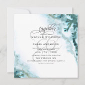 Invitation Aquarelle Turquoise moderne Moss Agate BarefootBri (Devant)