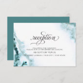 Invitation Aquarelle Turquoise moderne Moss Agate BarefootBri (Devant / Derrière)
