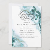 Invitation Aquarelle Turquoise moderne Moss Agate Party (Devant)