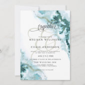 Invitation Aquarelle Turquoise moderne Moss Agate Personnalis (Devant)