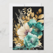 Invitation Aquarelle Turquoise or Floral Quinceanera (Dos)