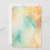 Invitation Aquarelle Turquoise Orange Peach (Dos)