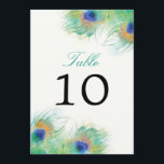 Invitation Aquarelle turquoise Peacock Feature | Numéro de ta<br><div class="desc">Un mariage à thème populaire est la plume de paon. Belles plumes de paon dans des aquarelles turquoises, orange et bleues. Carte de numéro de table de mariage recto verso. Pour toute question sur les changements de conception personnalisés par le concepteur indépendant, veuillez envoyer un courriel à paula@labellarue.com AVANT de...</div>