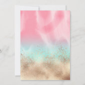 Invitation Aquarelle Turquoise rose Girly Gradient Sweet 16 (Dos)