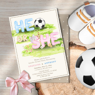 Invitation Aquarelle Typographie Football Fleurs sauvages Lui