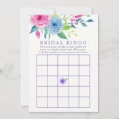 Invitation Aquarelle ultra violet Fête des mariées florale Bi (Devant)